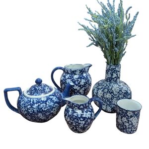 Charming Blue and White Floral Ceramic Set